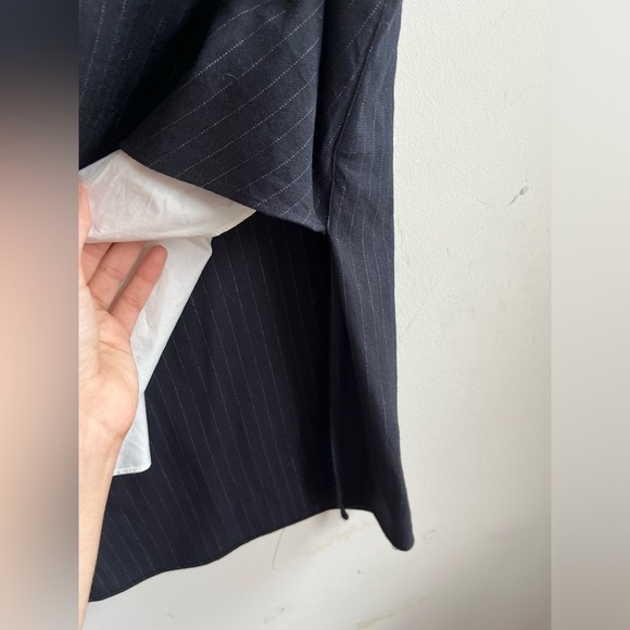 Derek Lam 10 Crosby Wool Pinstriped tiered Sleeveless V-neck blouse Sz 6 - Picture 7 of 14